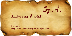 Szikszay Árpád névjegykártya